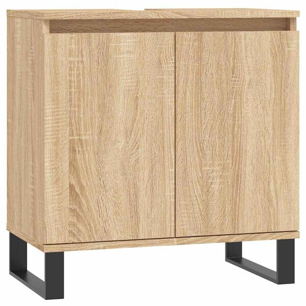 vidaXL Badschrank Sonoma-Eiche 58x33x60 cm Holzwerkstoff