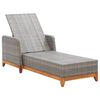 vidaXL Sonnenliege Poly Rattan und Massivholz Akazie Grau