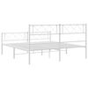 vidaXL Bettgestell mit Kopf- und Fu&szlig;teil Metall Wei&szlig; 140x190 cm