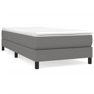 vidaXL Boxspringbett mit Matratze Dunkelgrau 90x190 cm Stoff