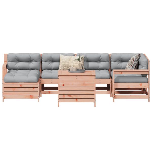 vidaXL 7-tlg. Garten-Sofagarnitur Massivholz Douglasie