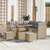 vidaXL Gartensofa-set 8 pcs Beige Poly-Rattan