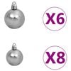 vidaXL K&uuml;nstlicher Halb-Weihnachtsbaum Beleuchtung Kugeln Gr&uuml;n 180 cm