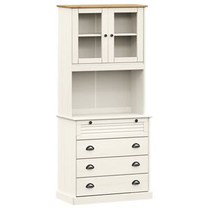 vidaXL Highboard VIGO Wei&szlig; 80x40x176 cm Massivholz Kiefer