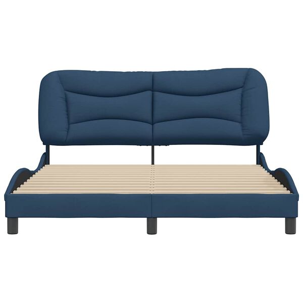 vidaXL Bettgestell ohne Matratze "Hvar" Blau 160x200 cm Stoff