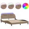 vidaXL Bettgestell Viana mit LED ohne Matratze Cappuccino 160x200cm