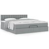 vidaXL Ottoman-Bett mit Matratze Hellgrau 160x200 cm Stoff