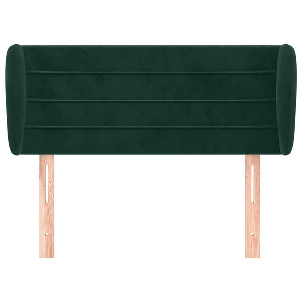 vidaXL Kopfteil mit Ohren Dunkelgr&uuml;n 93x23x78/88 cm Samt
