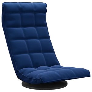 vidaXL Bodenstuhl Drehbar Blau Samt