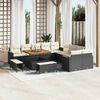 vidaXL Gartensofa-set mit Kissen 13 pcs Schwarz Poly Rattan