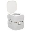 vidaXL Camping-Toilette Tragbar Grau und Wei&szlig; 22+12 L HDPE