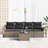 vidaXL Gartensofa-set mit Kissen mit Speicher 5 pcs Grau Poly-Rattan