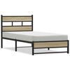 vidaXL Metallbett ohne Matratze Sonoma-Eiche 107x203 cm