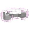 vidaXL 5-tlg. Garten-Sofagarnitur mit Kissen Hellgrau Poly Rattan