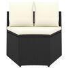 vidaXL 4-tlg. Garten-Sofagarnitur mit Auflagen Poly Rattan Schwarz