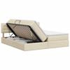 vidaXL Aufbewahrungsbett mit Kopfteil 2 pcs Creme Kunstleder