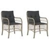 vidaXL Gartenst&uuml;hle mit Kissen 2 Stk. Hellgrau Poly Rattan