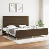 vidaXL Bettgestell ohne Matratze Dunkelbraun 200x200 cm Stoff