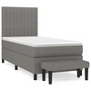 vidaXL Boxspringbett mit Matratze Dunkelgrau 100x200 cm Stoff