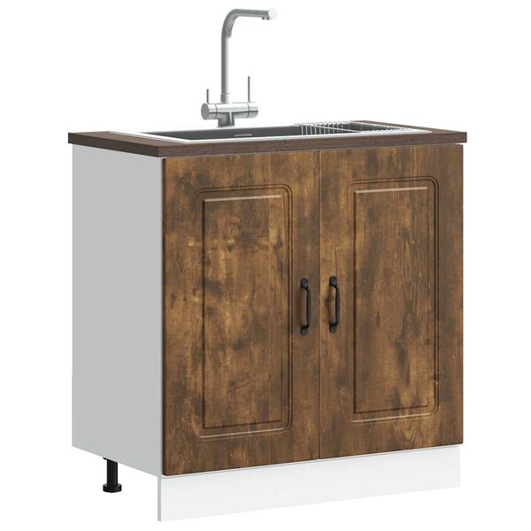 vidaXL Sp&uuml;lenunterschrank Kalmar R&auml;uchereiche 80x46x81,5 cm