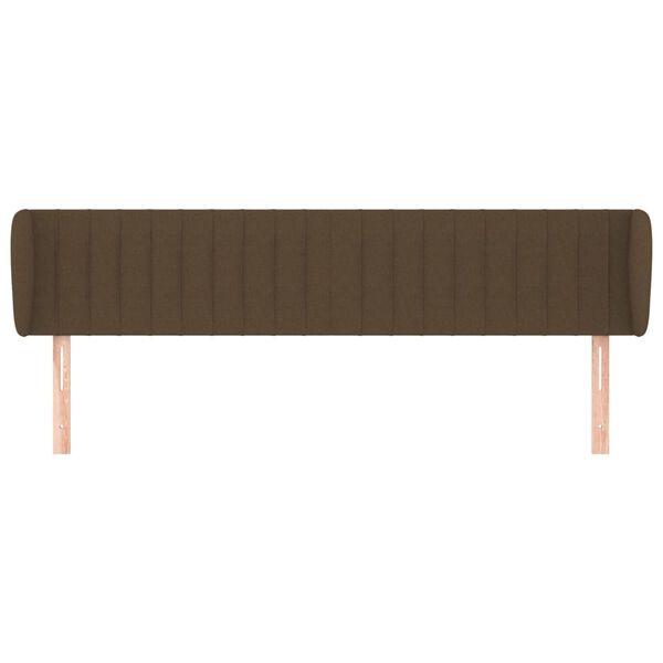 vidaXL Kopfteil mit Ohren Dunkelbraun 183x23x78/88 cm Stoff