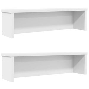 vidaXL K&uuml;chenregale Stapelbar 2 Stk. Wei&szlig; 50x15x16 cm