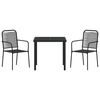 vidaXL Garten Essgruppe 3 pcs Schwarz Pulverbeschichteter Stahl