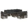 vidaXL Gartensofa-set 9 stk. Grau und Dunkelgrau Poly-Rattan