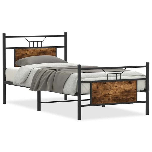 vidaXL Bettgestell ohne Matratze R&auml;uchereiche 80x200 cm Holzwerkstoff