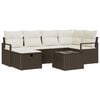 vidaXL Garten-Sofa-Set mit Kissen mit Speicher 7 pcs Braun Poly Rattan
