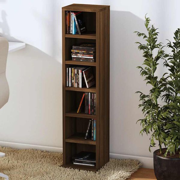 vidaXL CD-Regal Braun Eichen-Optik 21x20x88 cm Holzwerkstoff