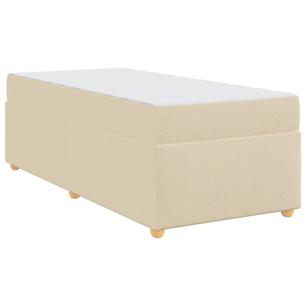 vidaXL Bettrahmen mit Matratze Creme 80 x 200 cm Stoff