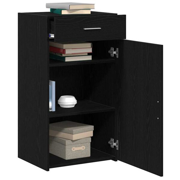 vidaXL Sideboard mit Schubladen Schwarz Eichen-Optik 50 x 42,5 x 93 cm