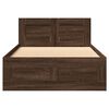 vidaXL Bettgestell mit Kopfteil Braun Eiche 75x190 cm Holzwerkstoff