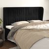 vidaXL Kopfteil mit Ohren Schwarz 203x23x118/128 cm Samt