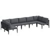 vidaXL Gartensofa-set mit Kissen 7 pcs Schwarz Stahl