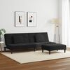 vidaXL Schlafsofa 2-Sitzer mit Fu&szlig;hocker Schwarz Samt