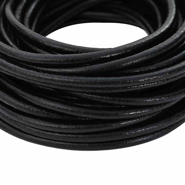 vidaXL Leder Schnur Schwarz &Oslash;5 mm x 5 m Leder