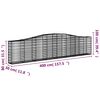 vidaXL Gabionen mit Hochbogen 20 Stk. 400x30x80/100cm Verzinktes Eisen
