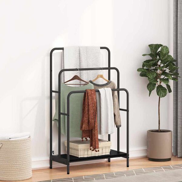 vidaXL Kleiderst&auml;nder Schwarz Eichen-Optik 60 x 30 x 100,5 cm