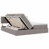 vidaXL Bett mit LED-Lichtleisten mit Kopfteil Taupe 180 x 200 cm Stoff