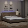 vidaXL Bettgestell mit LED ohne Matratze "Hvar" Cappuccino-Braun 180x200 cm