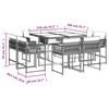 vidaXL 9-tlg. Garten-Essgruppe mit Kissen Braun Poly Rattan