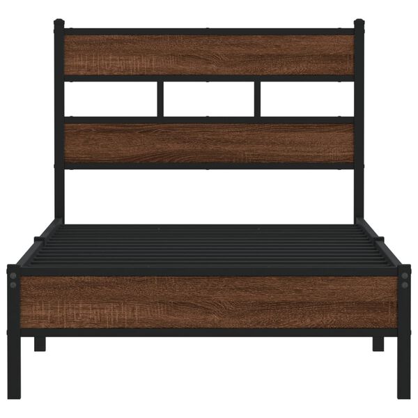 vidaXL Bettgestell ohne Matratze Braun Eiche 100x200 cm Holzwerkstoff