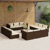 vidaXL 13-tlg. Garten-Lounge-Set mit Kissen Poly Rattan Braun