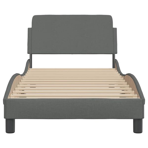 vidaXL Bettgestell "Dover" Dunkelgrau 80x200 cm Stoff