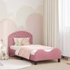 vidaXL Kinderbettgestell mit Kopfteil Rosa 80 x 160 cm Samt