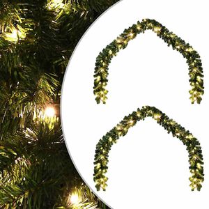 vidaXL Weihnachtsgirlande 2 stk. 600 LEDs Gr&uuml;n 20 m PVC