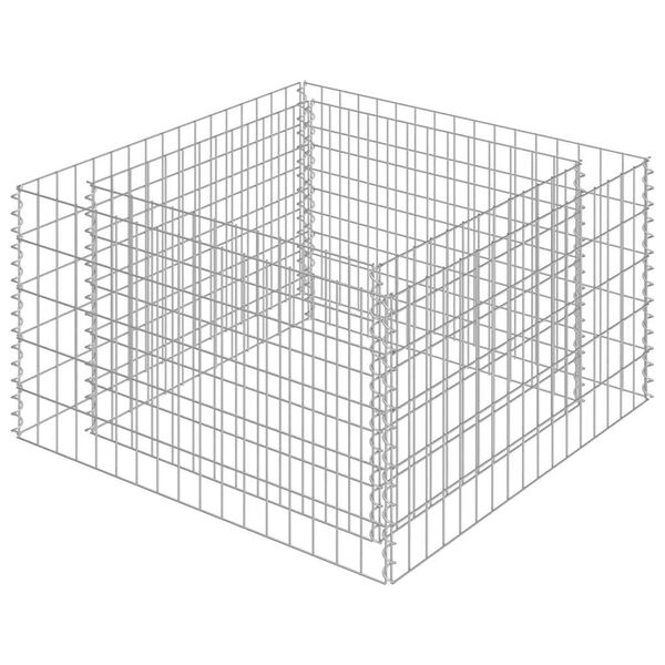 vidaXL Gabionen-Hochbeet Verzinkter Stahl 90&times;90&times;50 cm