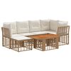vidaXL Gartensofa-set 7 stk. Nat&uuml;rlich und Cremwei&szlig; Poly-Rattan
